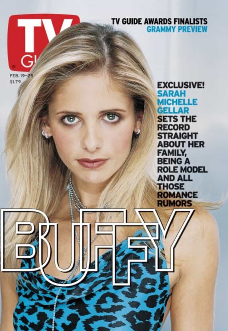 Buffy the Vampire Slayer on TV Guide cover with Sarah Michelle Gellar.