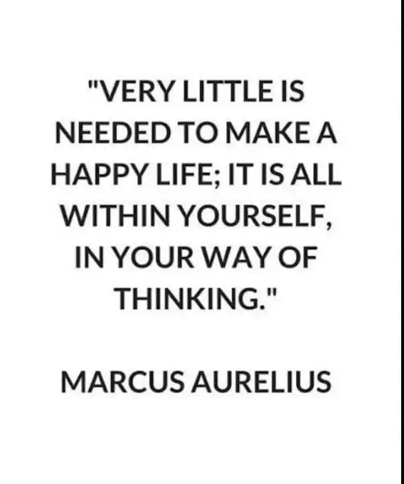 Quote by Marcus Aurelius about happiness and inner thinking.