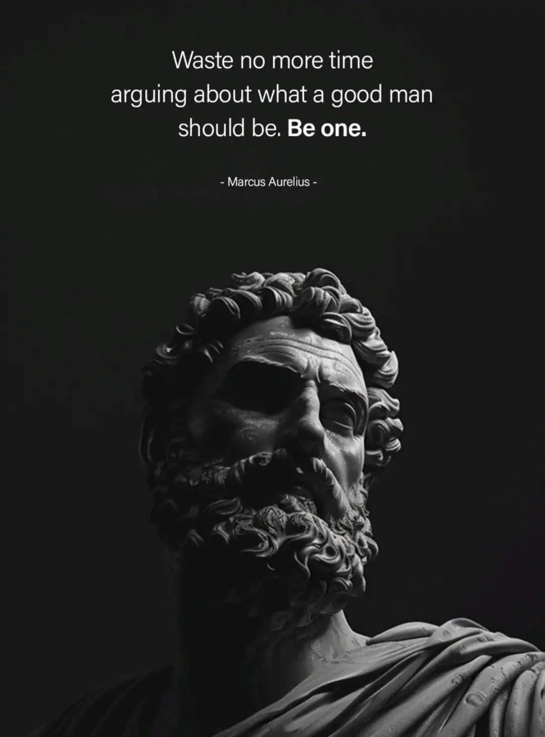 Quote by Marcus Aurelius about arguing and being a good man.