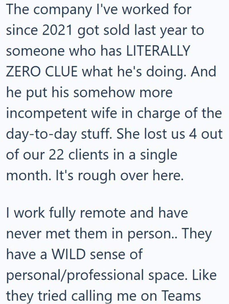 Text about work experience and remote work challenges.