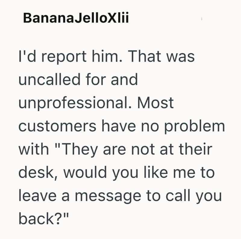 Quote about unprofessional behavior and customer service issues.