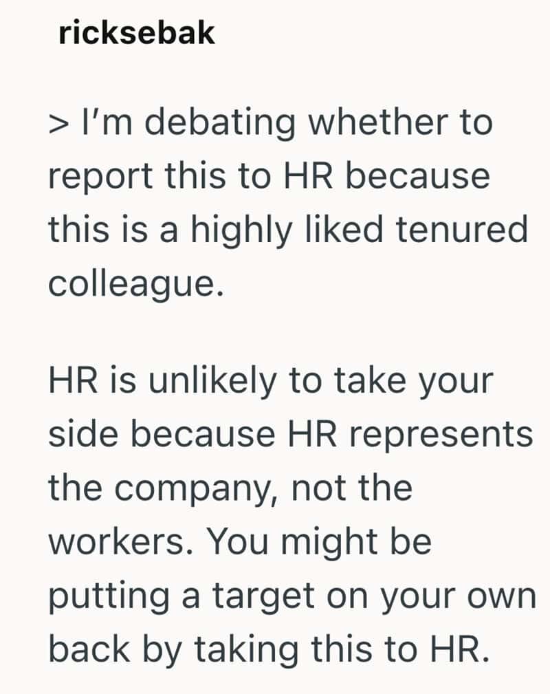 Text about debating reporting to HR and HR's role in the company.