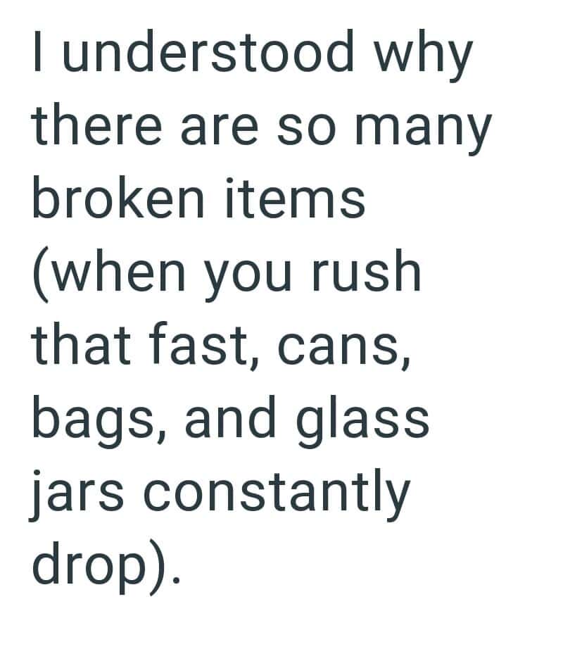 Quote about broken items and rushing, related to work or productivity.