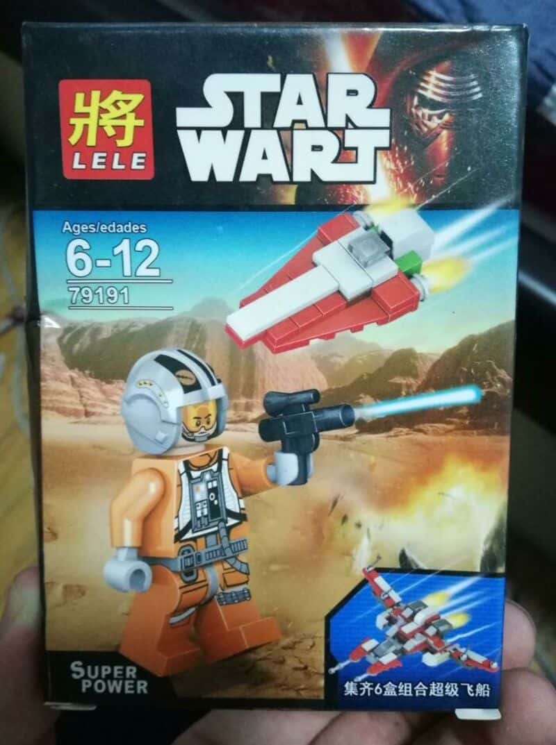 LELE Star Wars toy with a LEGO-style figure and spaceship, ages 6-12.