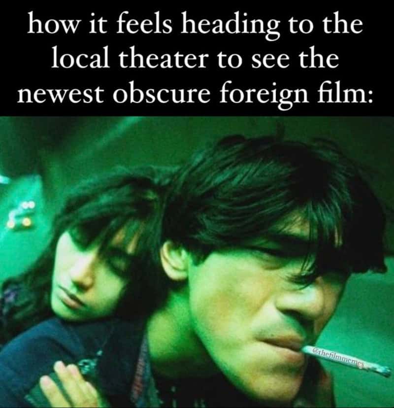 How it feels heading to the local theater to see the newest obscure foreign film.