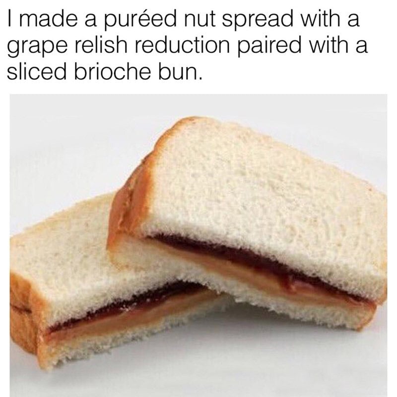 Purée nut spread with grape relish and sliced brioche bun.