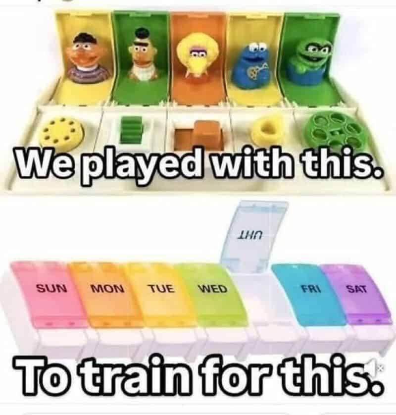 Image of Sesame Street character toys and a card game with text about training.