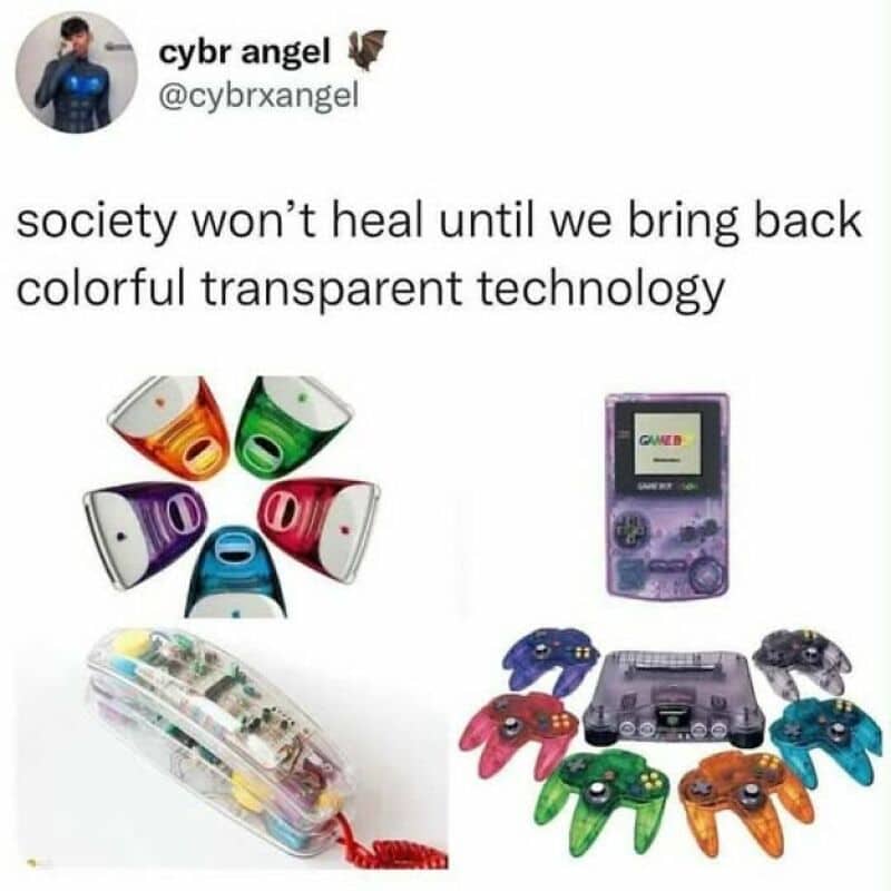 Society needs colorful transparent technology to heal, with colorful controllers and devices.