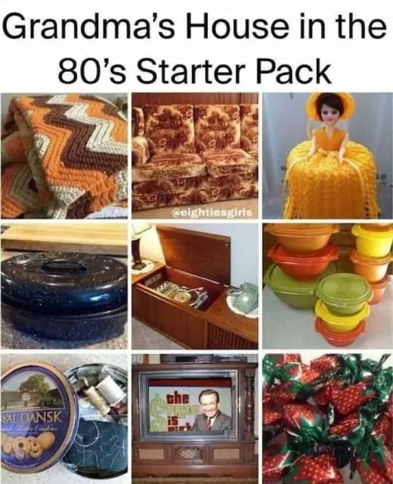 Grandma's House in the 80's Starter Pack with vintage furniture and decor.