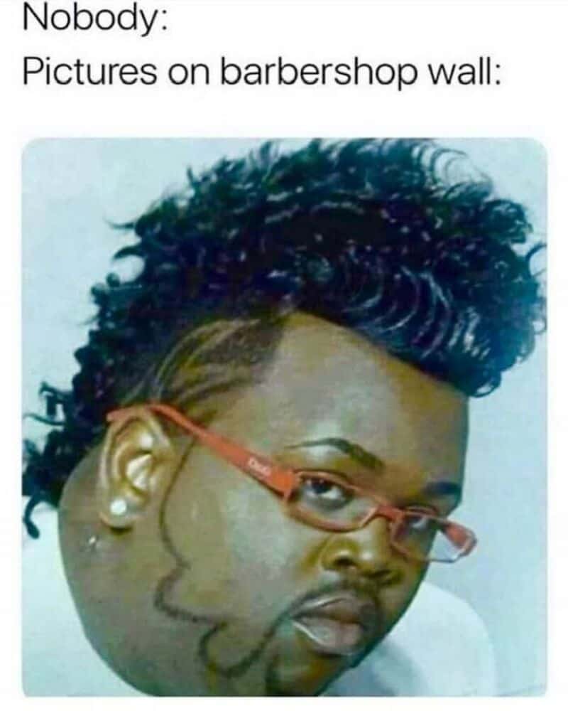 Pictures on barbershop wall:.