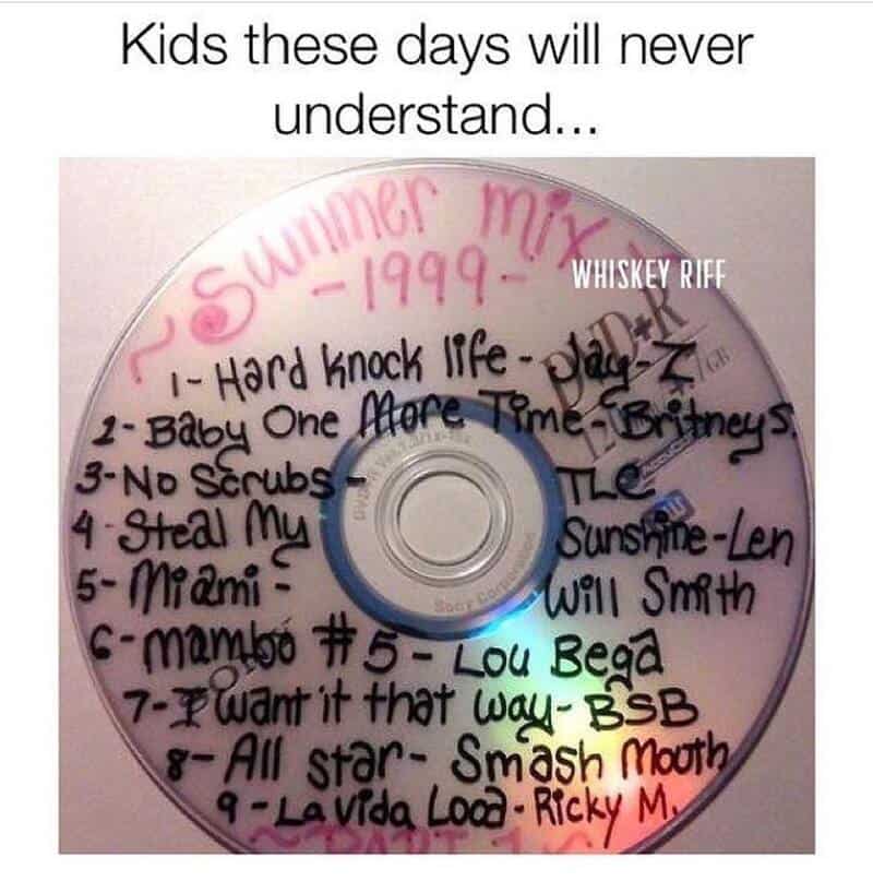 Kids these days will never understand... 1999 music CD with handwritten song titles.