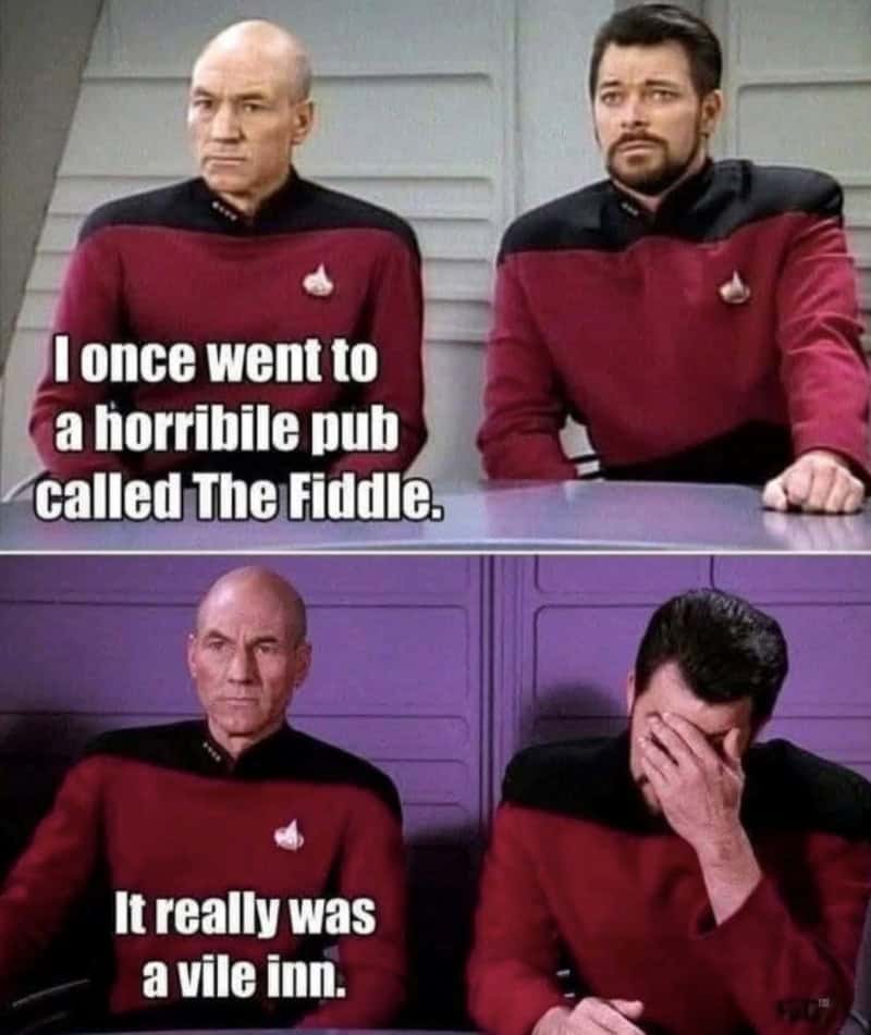 Star Trek meme with two scenes, one with Picard and Riker, the other with Picard and Data.