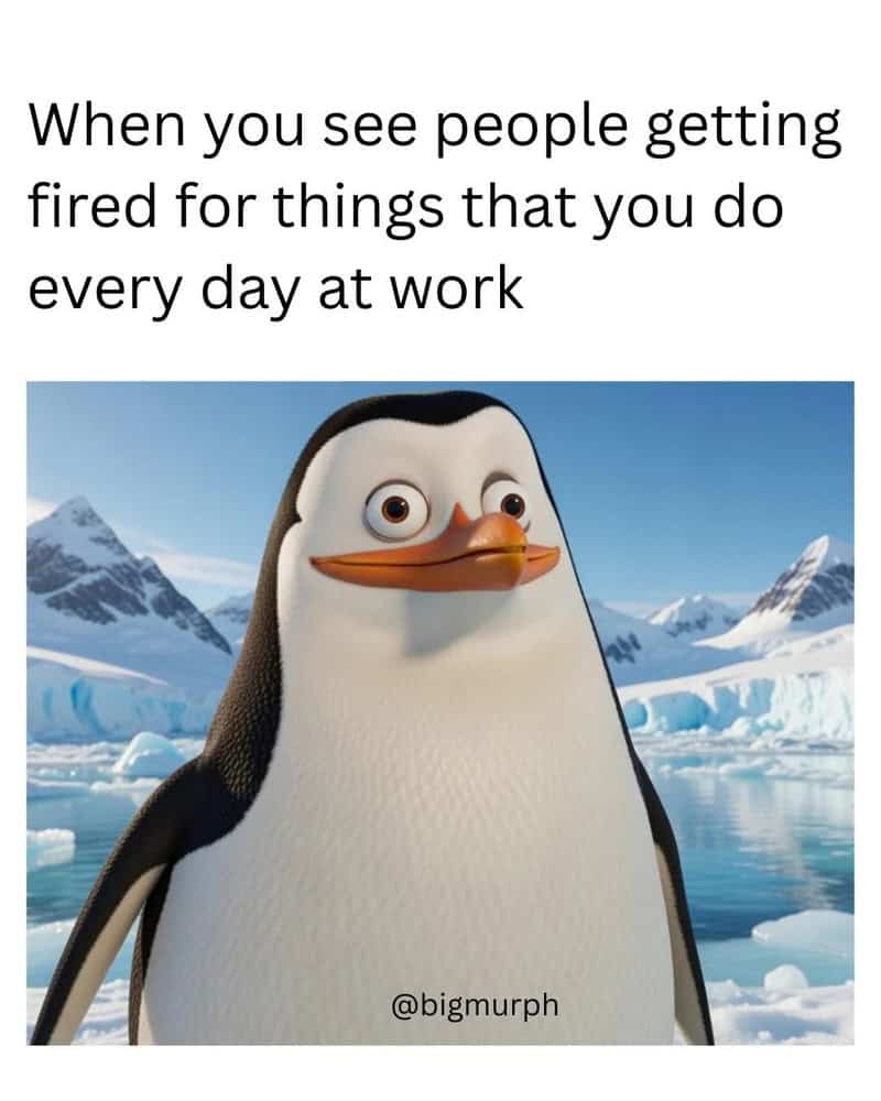 When you see people getting fired for things that you do every day at work.