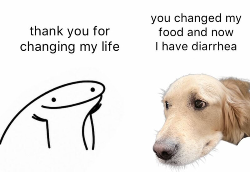 Thank you for changing my life. You changed my food and now I have diarrhea.