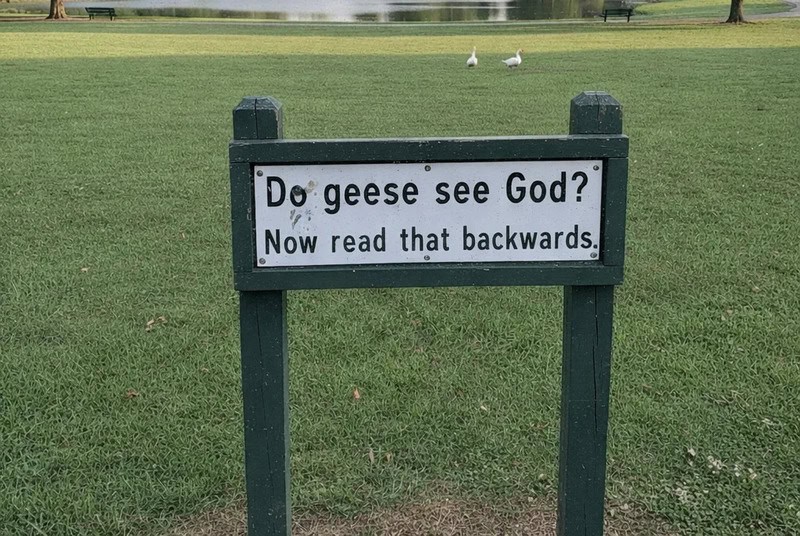 'Do geese see God? Now read that backwards.'.