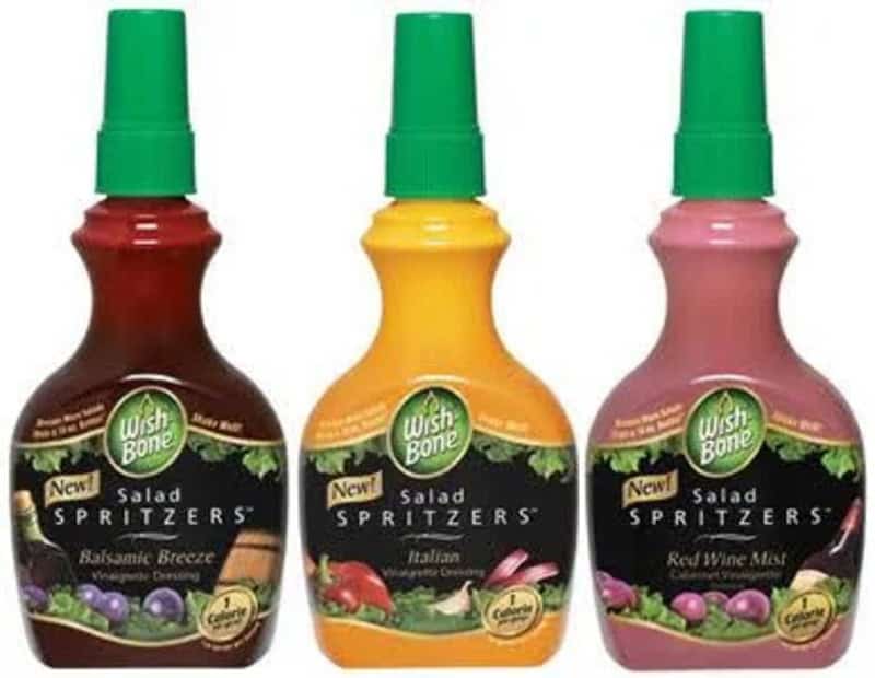Three Wish Bone Salad Spritzers bottles: Balsamic Breeze, Italian, Red Wine Mist.