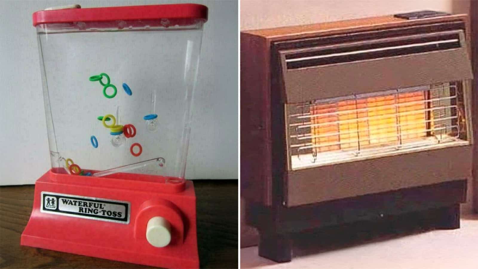 Waterful King-Toss and vintage space heater from the '80s.