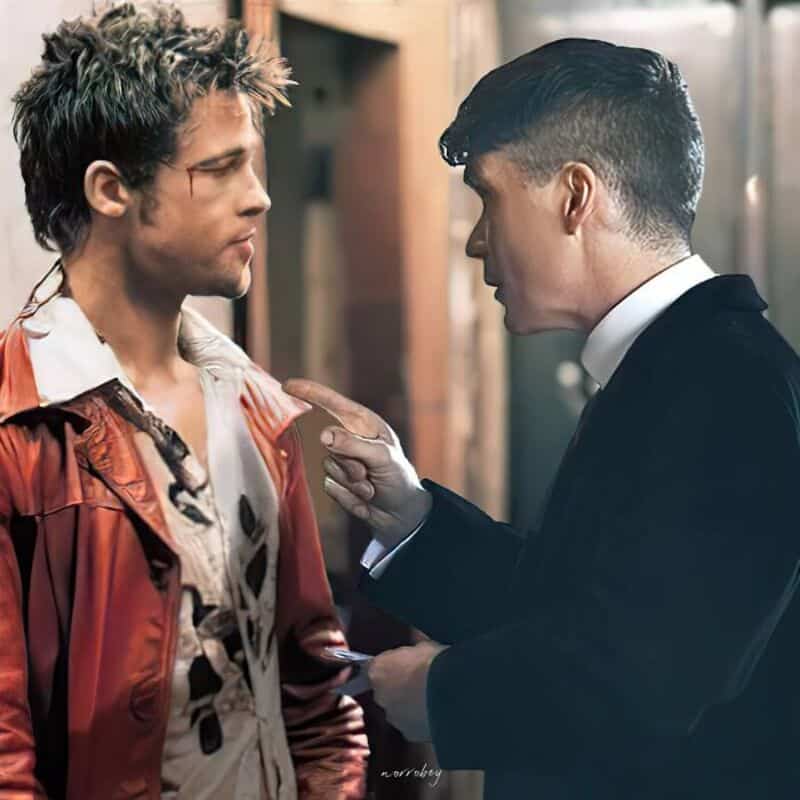 Two men in a tense confrontation, one pointing a finger at the other.