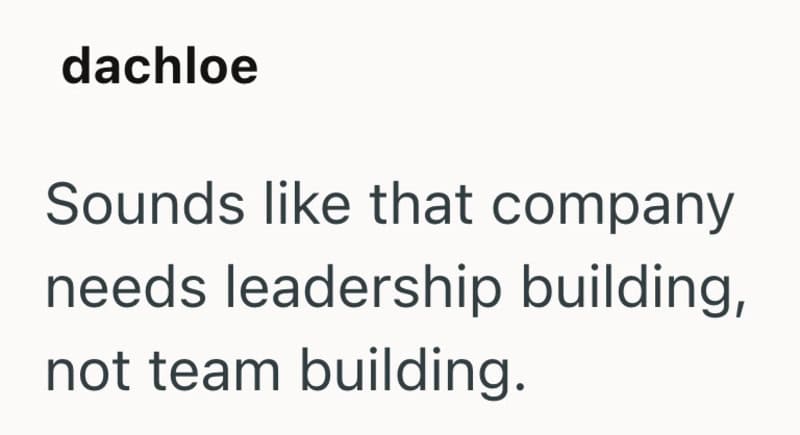 Sounds like that company needs leadership building, not team building.