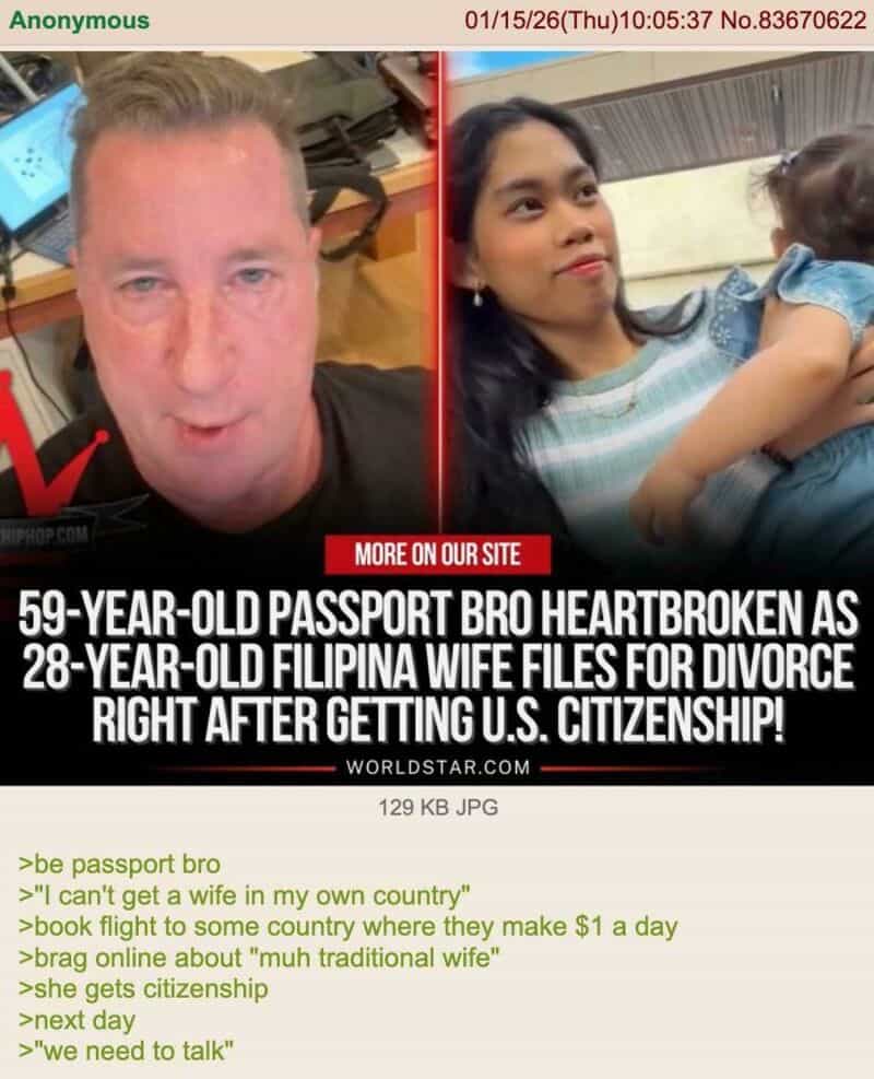 59-year-old passport bro heartbroken as 28-year-old Filipina wife files for divorce.