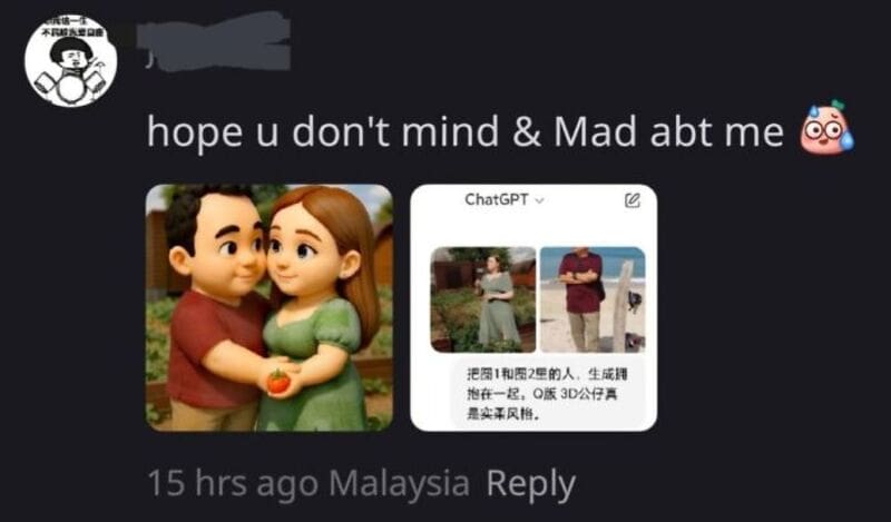 Hope you don't mind & Mad at me with cartoon characters and chat screenshot.