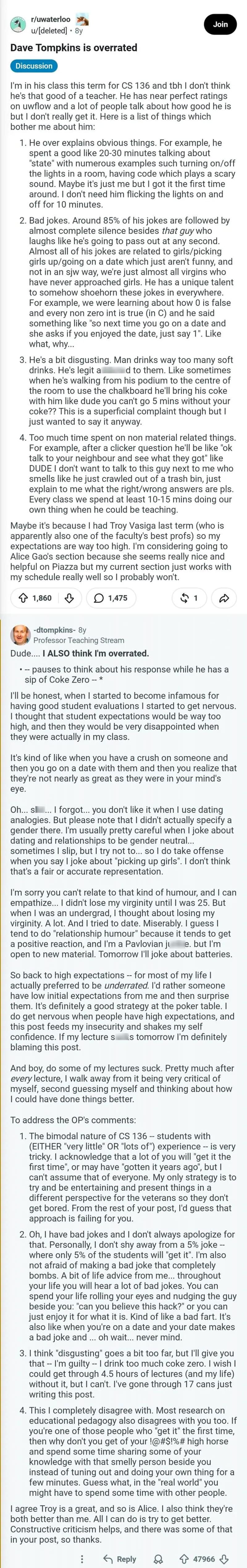 Screenshot of a Reddit comment discussing a humorous situation.