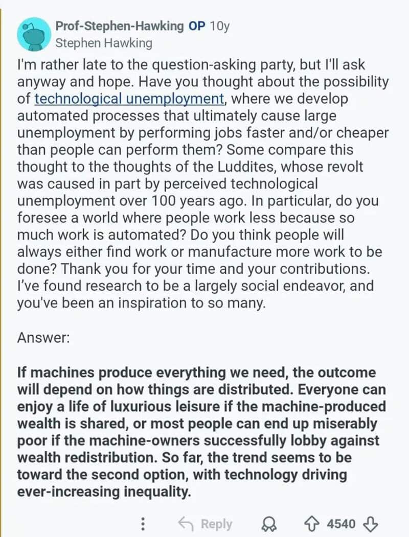 Analysis of technological unemployment and automation's impact on wealth and inequality.