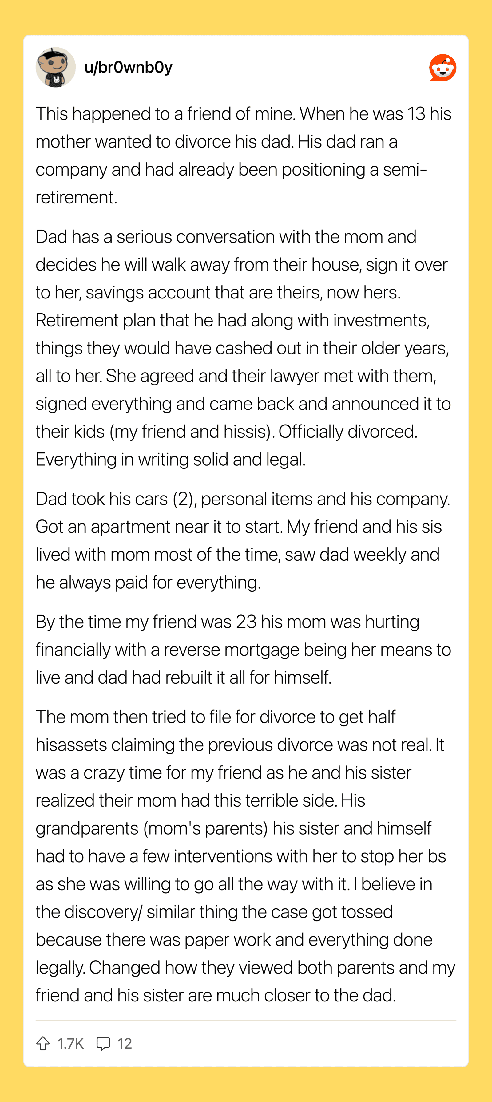 A story about a father's divorce and his son's journey through it.