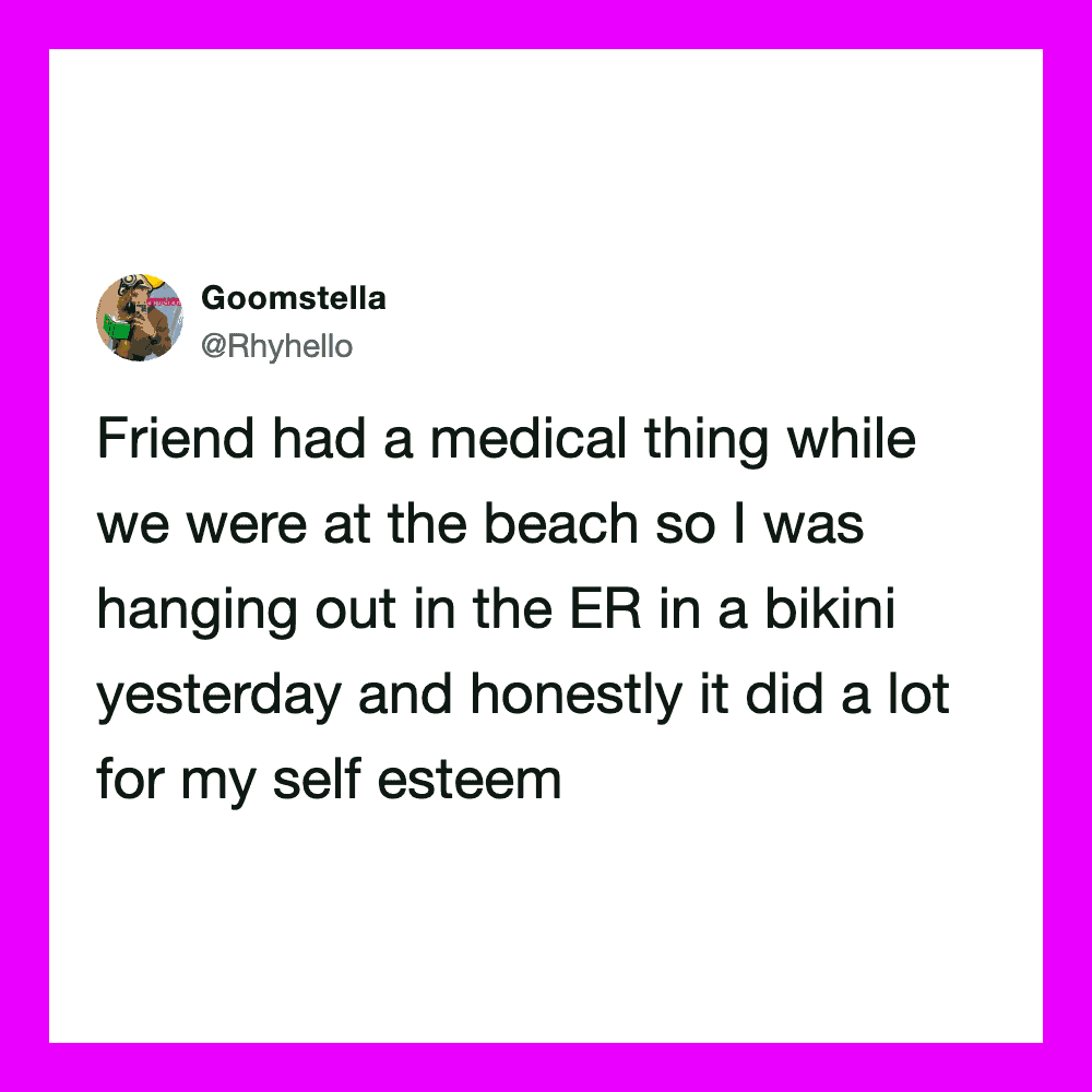 Friend had a medical thing while we were at the beach so I was hanging out in the ER in a bikini.