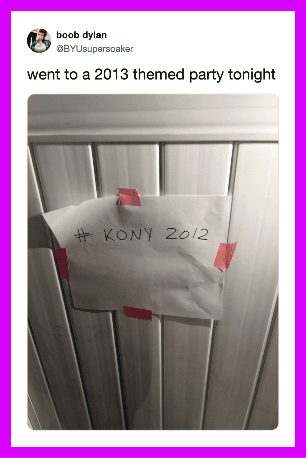 Sign on door says #KONY 2012, taped with red tape.