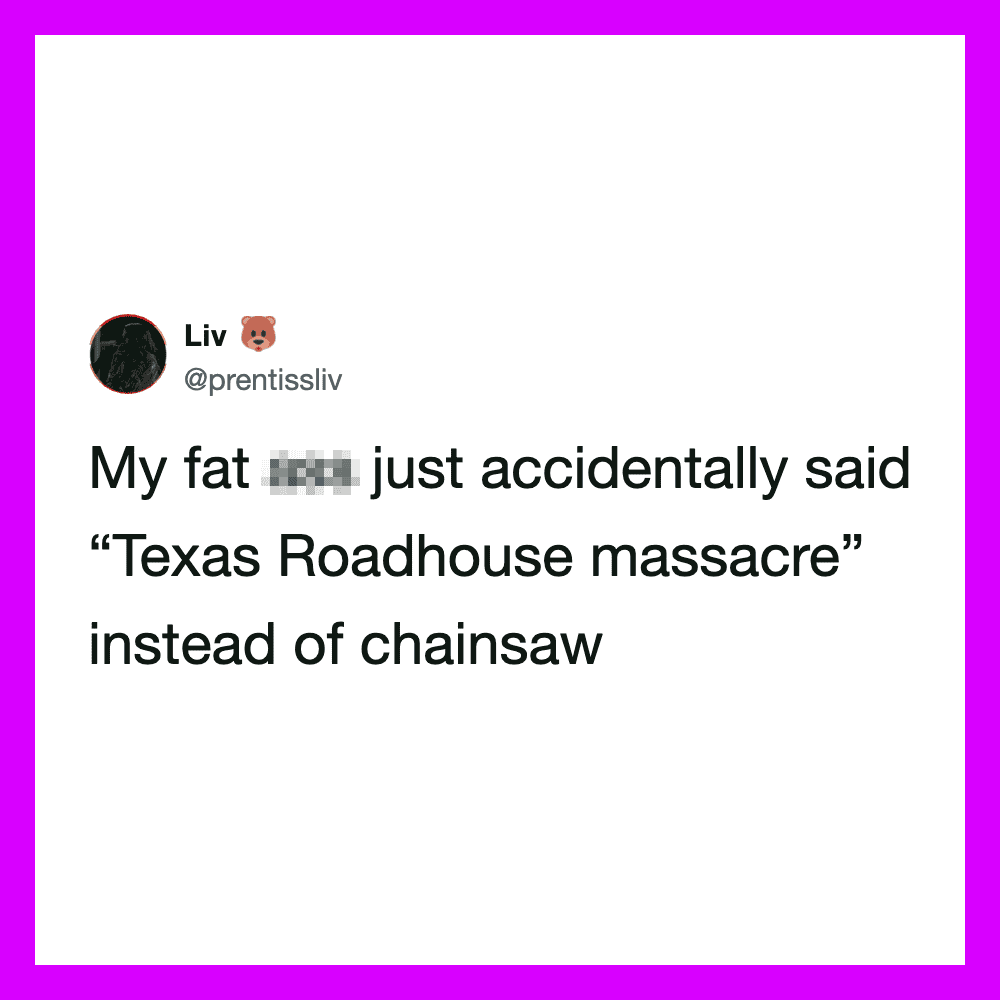 Twitter post by Liv about a mistaken word in a tweet.