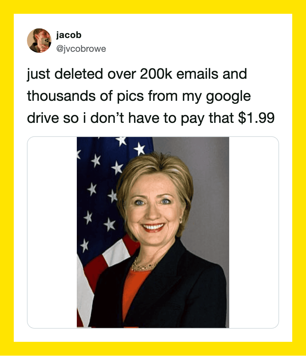 Just deleted over 200k emails and thousands of pics from my Google Drive.