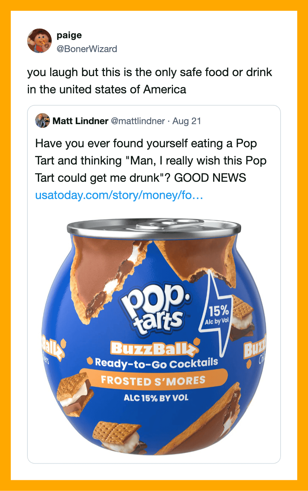 Image of a can of BuzzBallz Pop Tarts flavored ready-to-go cocktail with a torn top.
