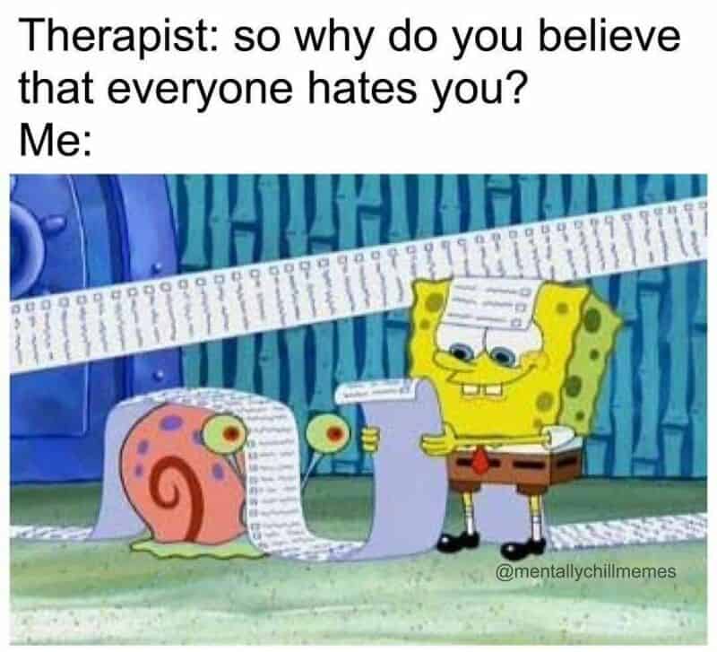 SpongeBob with a long measuring tape and snail with a long paper roll.