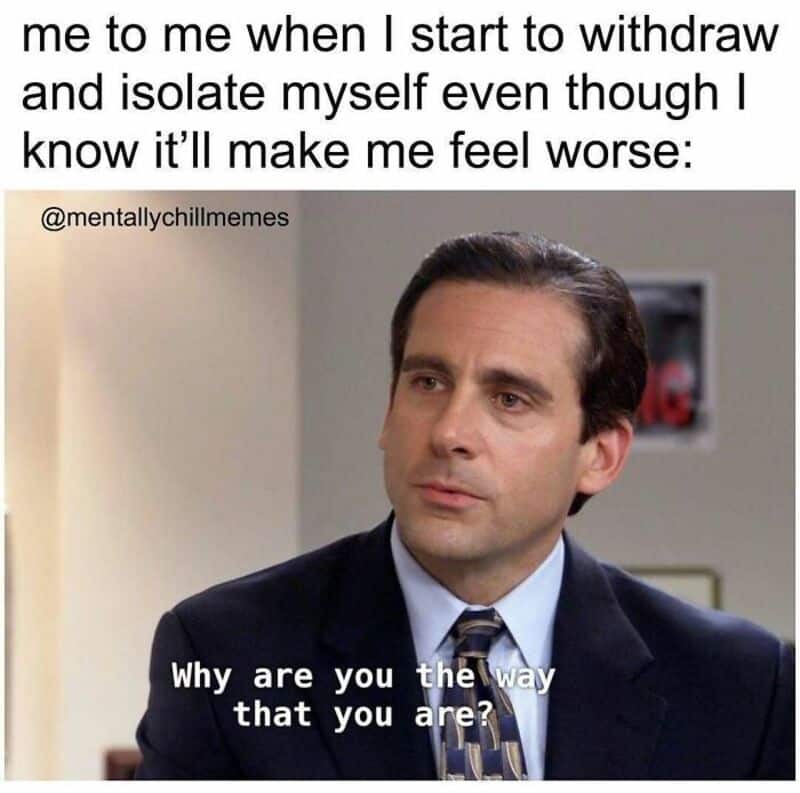 Man in suit with text: Why are you the way that you are?.