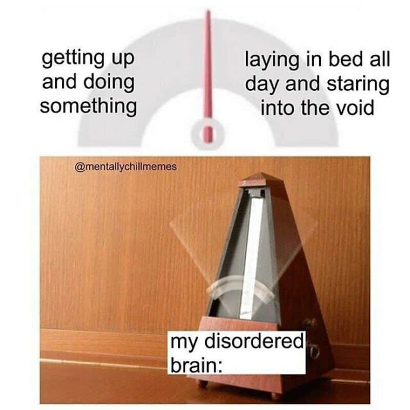 Getting up and doing something vs laying in bed all day and staring into the void with a lava lamp.