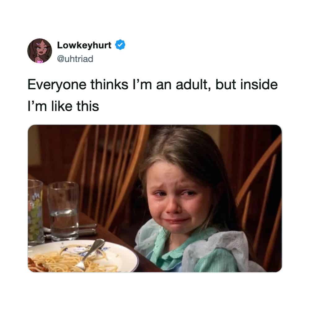 Everyone thinks I’m an adult, but inside I’m like this.