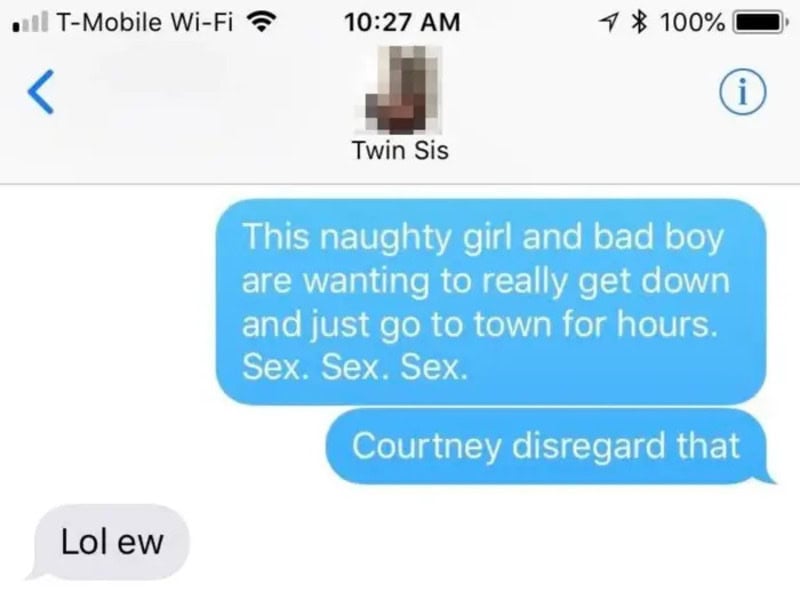Text message conversation about a girl and boy wanting to go to town for hours.