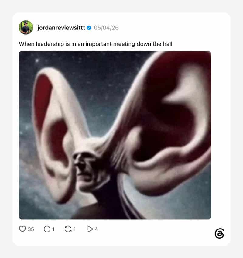 A surreal image of a person's face with large ears and a mouth, blending into a cosmic background.