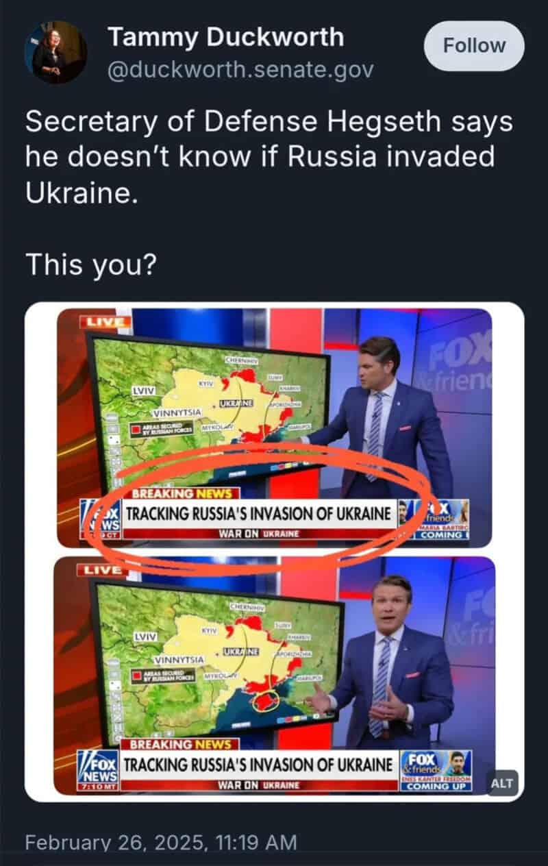 TV news report on Russia's invasion of Ukraine with map and anchor.