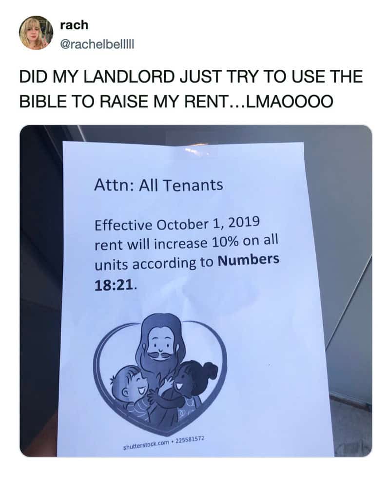Notice to tenants about rent increase effective October 1, 2019.