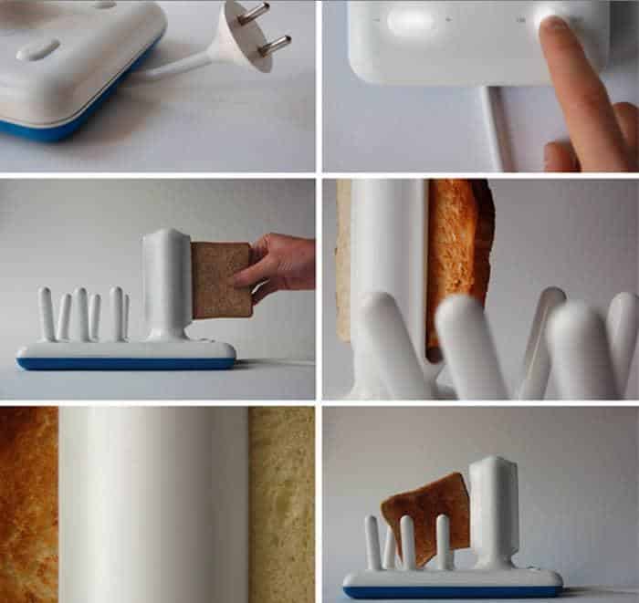 Innovative bread storage and slicing device with multiple functions.