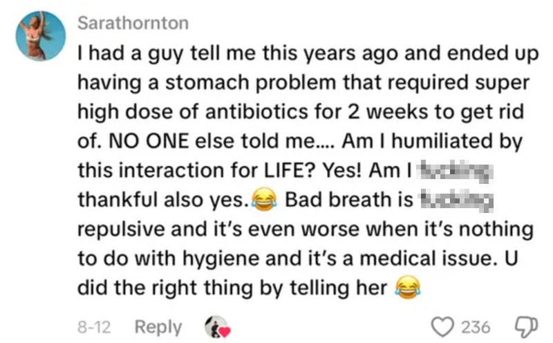User shares story about giving honest feedback on a date and health issues.