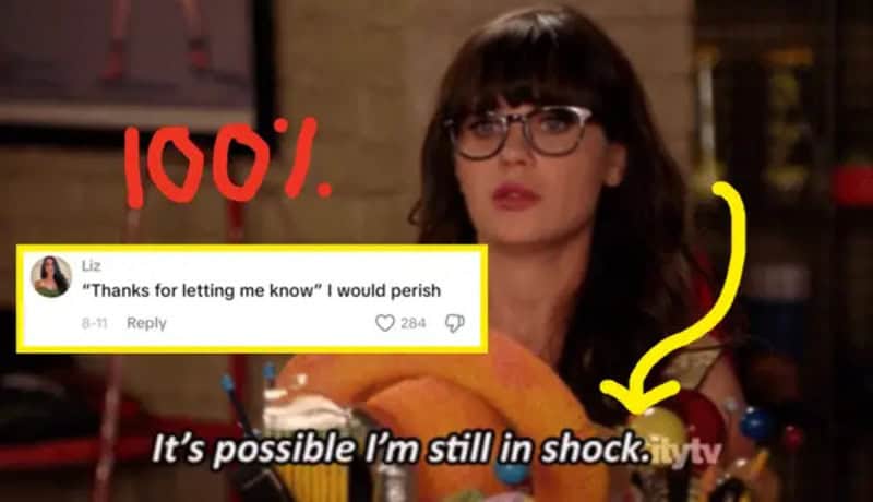 Liz's comment 'Thanks for letting me know' with 284 likes, woman with glasses and dark hair.