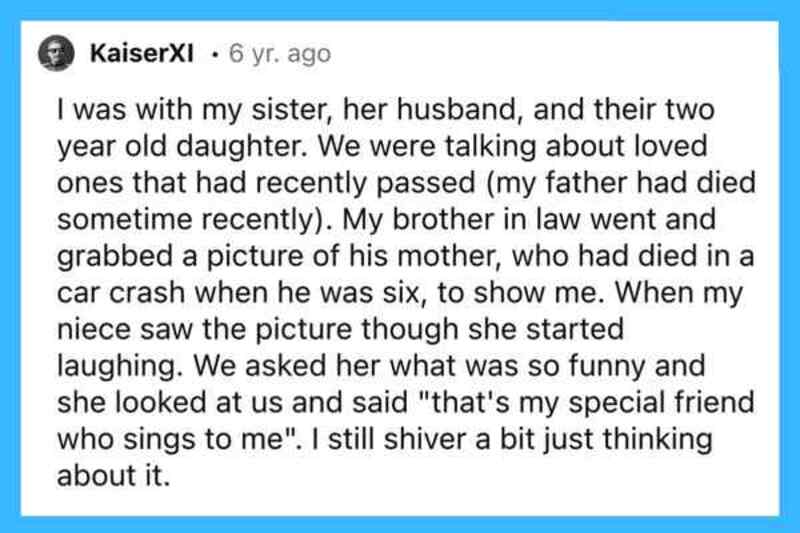 Family sharing a story about loved ones who recently passed away.