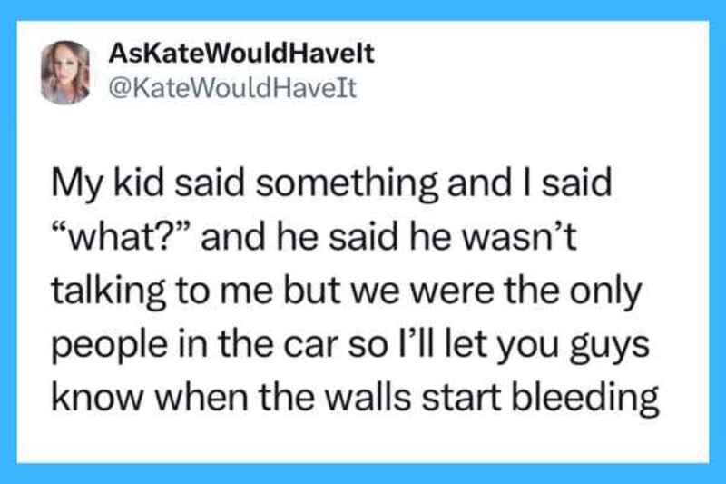 Child's eerie statement about walls bleeding, from a social media post.