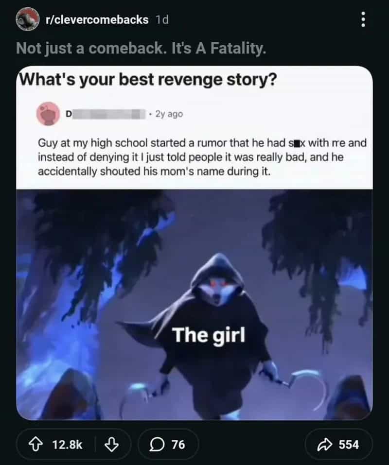A dark animated scene with a girl in a hooded cloak, holding a sickle, with the text 'The girl'.