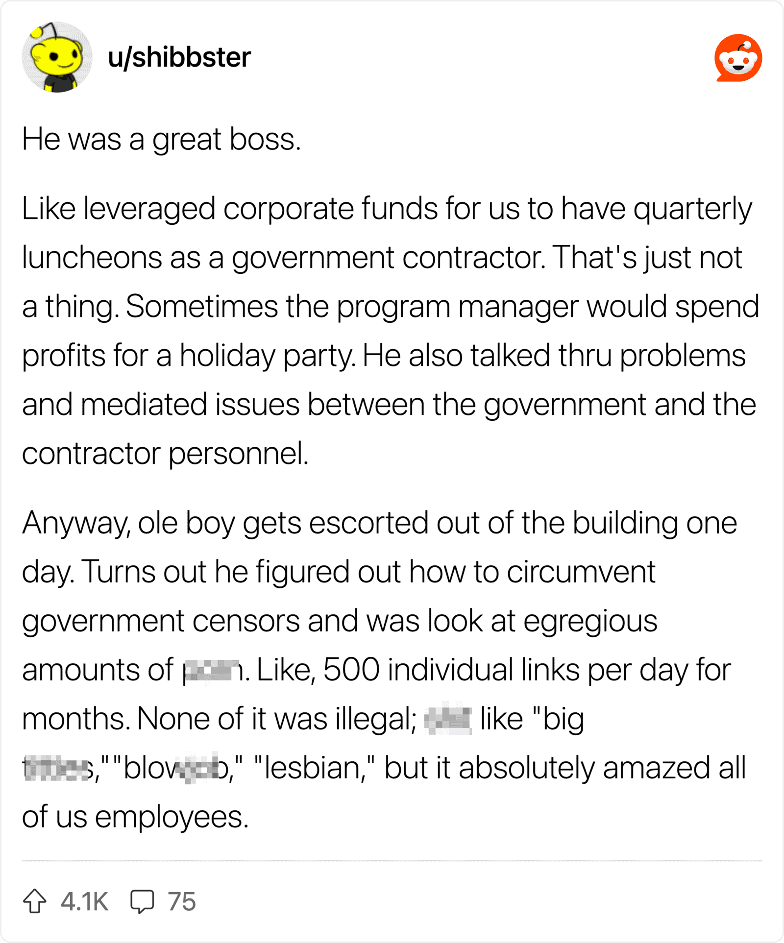 Employee recounts story of a boss who exploited funds and circumvented government censors.