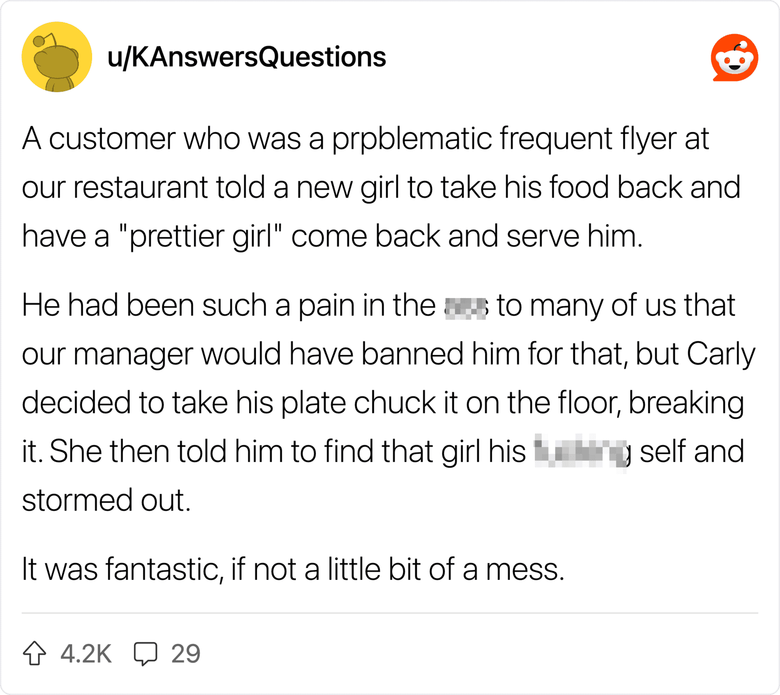 Customer's complaint about a problematic flyer and a messy incident at the restaurant.