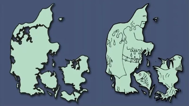 European countries reimagined as a bear, a fish, and a dog.